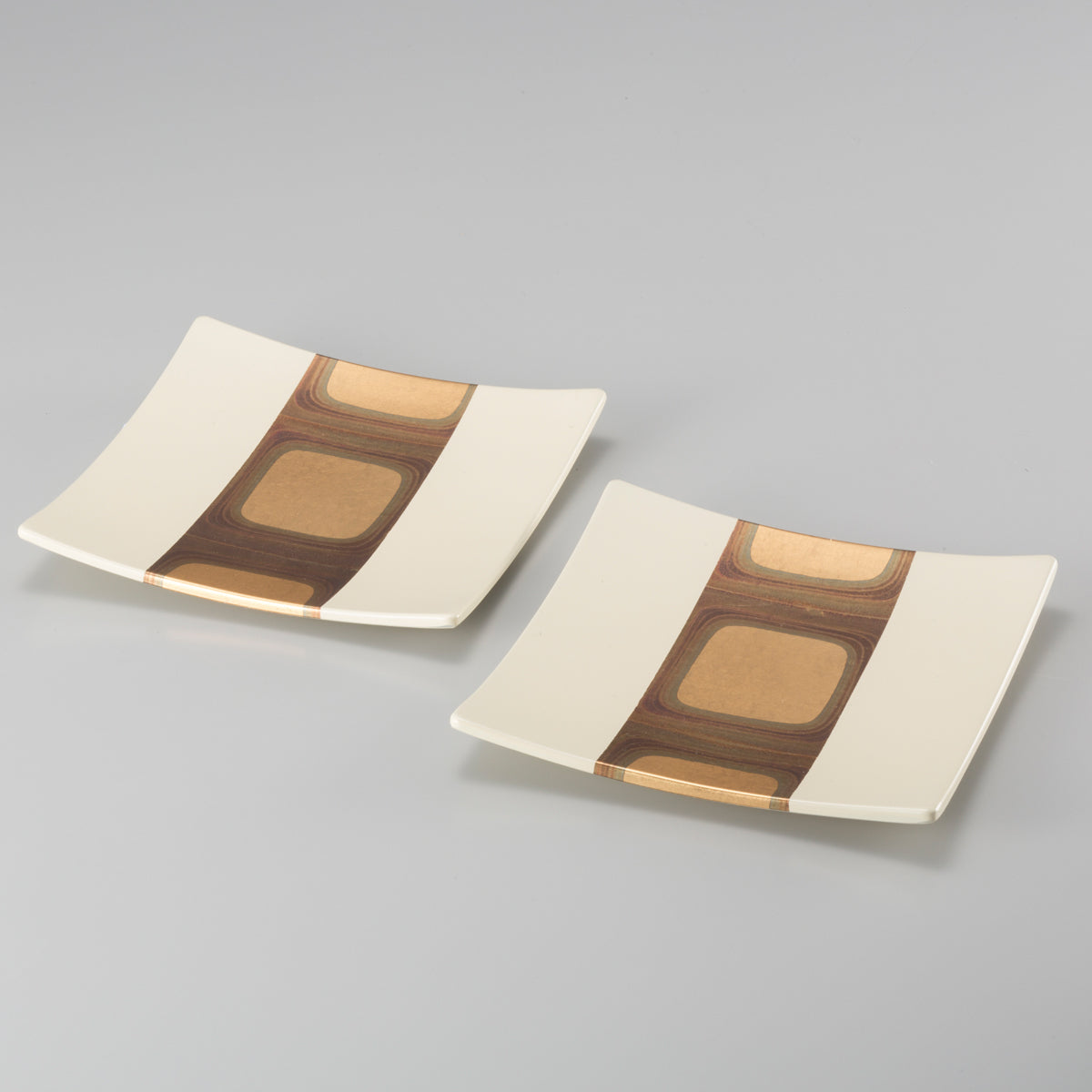 Kodaibaku Square Plate (White S) Set of 2