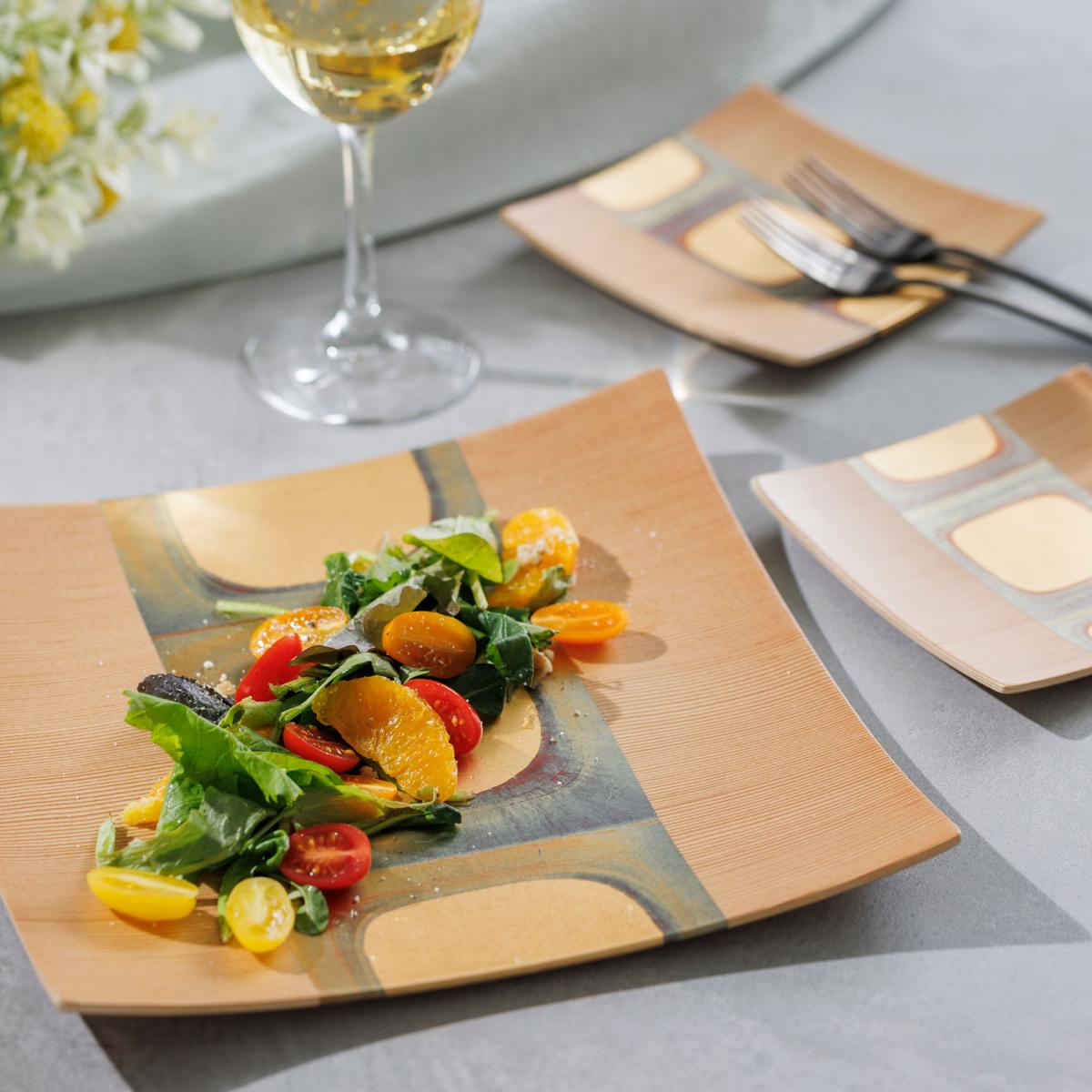 Kodaibaku Square Plate (Brown s) – 2 piece