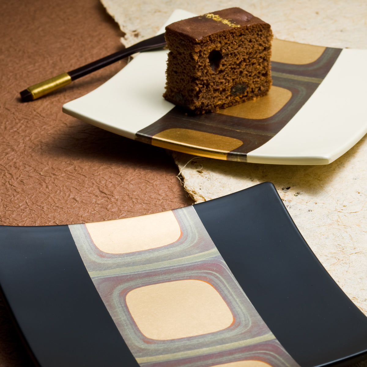 Kodaibaku Square Plate (White S) Set of 2