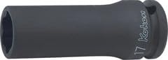Ko-ken 14306M-17 1/2 Sq. Dr. Socket 17mm 12 point Length 80mm Thin walled