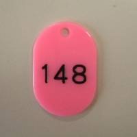 Crown CR-BG43-PI(101-150) Numbered Tags, Large, 3-Digit Peach
