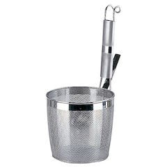 Sanho Sangyo ANZ083 UK Pipe Handle Punching Bottom Flat Boiled Colander, S, 18-8 Stainless Steel, Japan