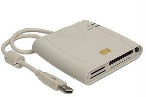 7-in-1 USB External Flash Memory Card Reader (Beige)