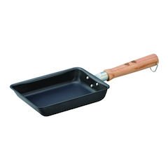 TKG Corporation ATM5701 Frying Pan, 5.5 x 7.5 inches (14 x 19 cm), Black, Iron, Made in Japan