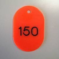 Crown CR-BG43-R (101-150) Large 3-Digit Red Number Tag