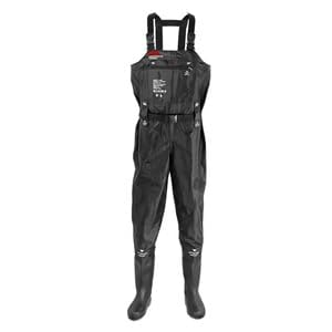 DRESS Fishing Chest Waders for Men Women - Waterproof with PVC Boots and Inner Mesh (Size-X-Large (BOOT-10inch)), Black