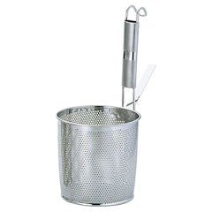 Sanho Sangyo AEK1803 Eco Clean Pipe Handle Punched Bottom Flat Boiled Colander, S, 18-8 Stainless Steel, Japan