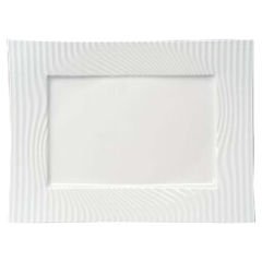 Apilco Nara 10.3-Inch by 13.8-Inch Rectangular Plate, White Embossed