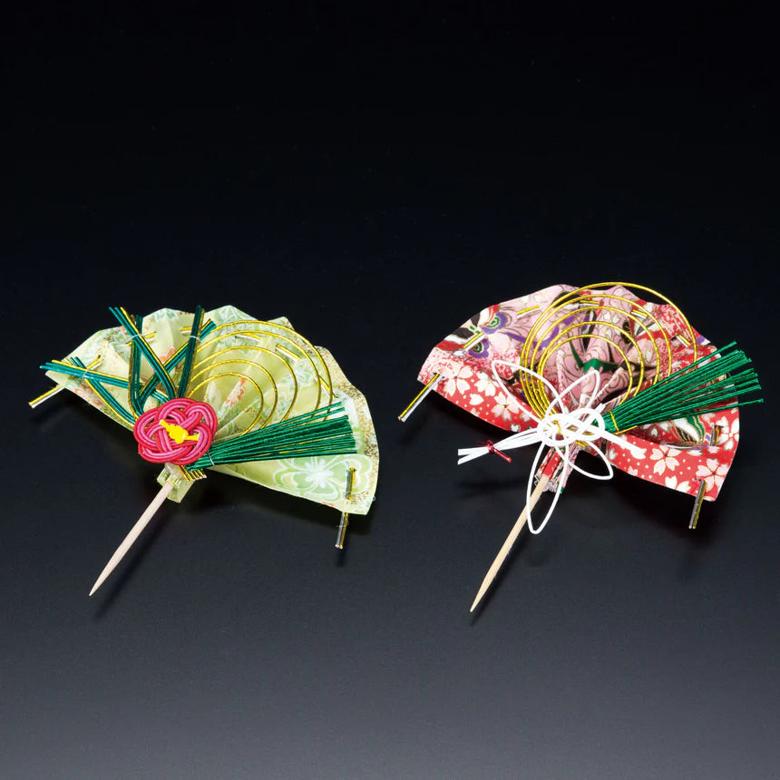 Mizuhiki Yuzen Fan (with Toothpick) - Crane