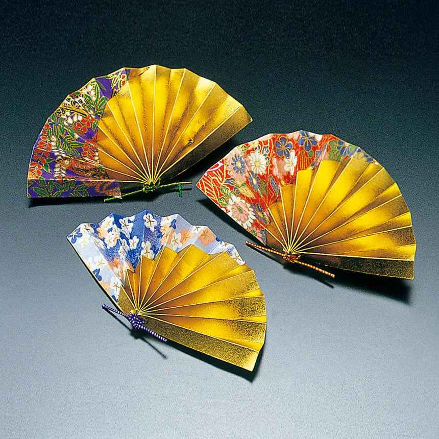 Celebration Fan Red Yuzen - Set of 50 (Approx. 9cm)