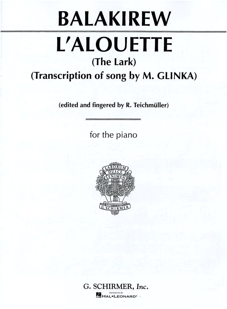 Balakirev: The Lark for Piano Solo (Schirmer Edition)