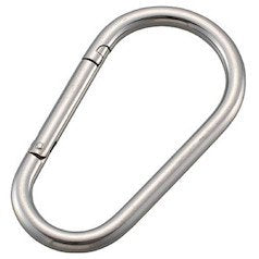 TRUSCO TKBJ-16A Stainless Steel Carabiner Jumbo (No Ring), 0.6 inches (16 mm)