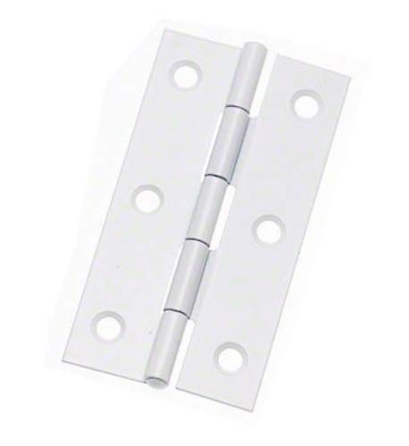 Bidoor BF-60 Iron Single Back Push Hinge, White (with Wood Screws), 2.5 inches (64 mm), Pack of 50