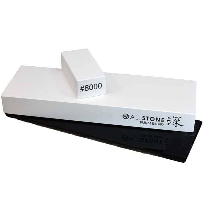 ALTSTONE FUKAMI Whetstone Sharpening stone super finishing grit 8000 w/Nagura, 7.1" x 2.4" x 0.8" (Pro Power. Perfectly Compact for home use), Made in Japan (#8000)