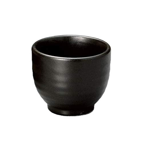 Mino Ware 36403314 Commercial Use, Made in Japan, 2.2 x 1.8 inches (5.5 x 4.5 cm), Black Matte Glazed Glass