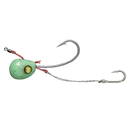 JACKALL Tenya Bin Bintenya Sea Bream Hook, Large, No. 3, 0.4 oz (10 g), Chart Glow Gold Flakes