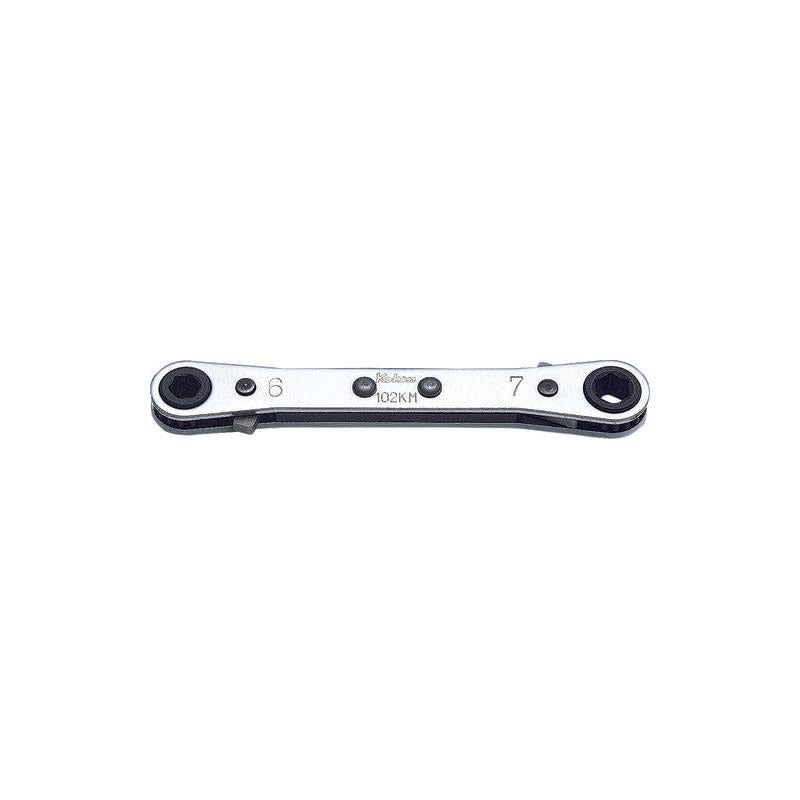 Ko-ken 102KM-6X7 Ratcheting Ring Wrench 6x7mm 6 point Length 108mm Reversible