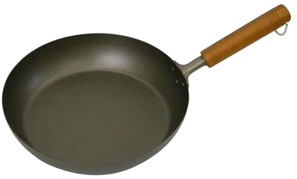 Tafuco AHLJ82 Frying Pan, 10.2 inches (26 cm), Wooden Handle, For Gas Fire, Pure Titanium, Hasemoto Made in Japan