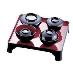 Yoko RIW0201 Celebration Zen Girls Kurouchi Vermilion IZ-B Melamine Wood, Made in Japan
