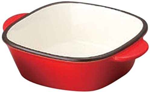 Set of 10 Gratin Dish with Red Square Ears [6.2 x 4.9 x 1.7 inches (15.8 x 12.4 x 4.3 cm), Western Tableware, Cafe, Restaurant, Coffee, Commercial Use, Hotel