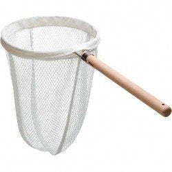 Shin-Etsu Works TS ASN0801 Sanuki Wood Pattern Tray, Large, Mesh: Polyester (Food Hygiene Compliant), Handle: Natural Wood, Japan