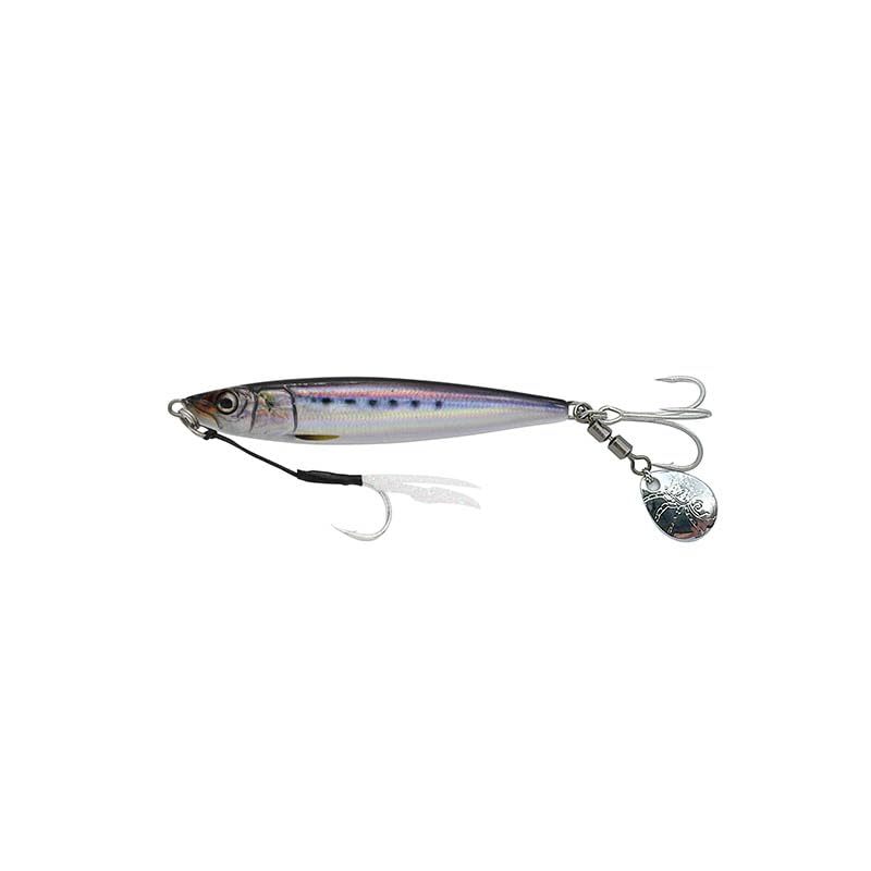 Little Jack Metal Adict 02 Reborn Fishing Jig with BKK Assist & Treble Hooks 80mm / 40g (06 UV (Chimura) Ocean)