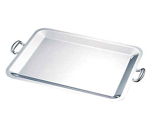 Sanho Sangyo 03360011 Serving Cutlery, Silver, 11.8 x 8.7 inches (30 x 22 cm), Royal Canape Tray, with Hand