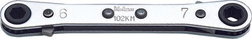Ko-ken 102KM-14X17 Ratcheting Ring Wrench 14x17mm 6 Point Length 200mm Rev