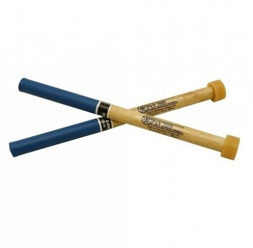PAN2000 Steel Pan Mallet for Double Second Pan/Double Tenor Pan (1 Pair) Woodshaft Rubber Grip Color: Blue