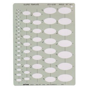 DraPaz Template E215 Oval Ruler, 30°, No.1 31215