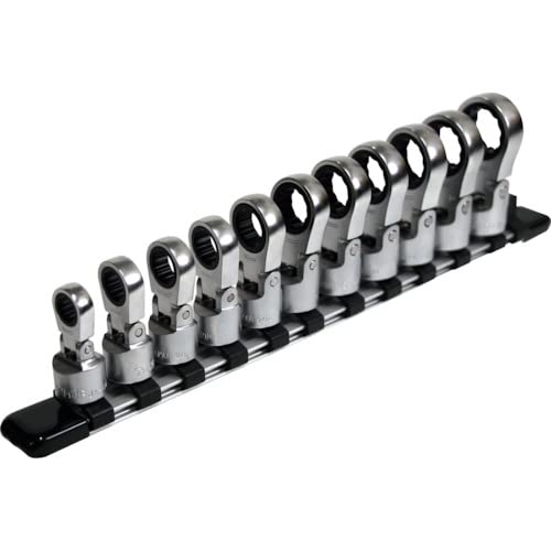 Tone HRM311F Flex Ratchet Glasses Socket Set (With Holder) Insertion Angle 0.3 inches (9.5 mm) (3/8 inch), Contents: 11 Pieces