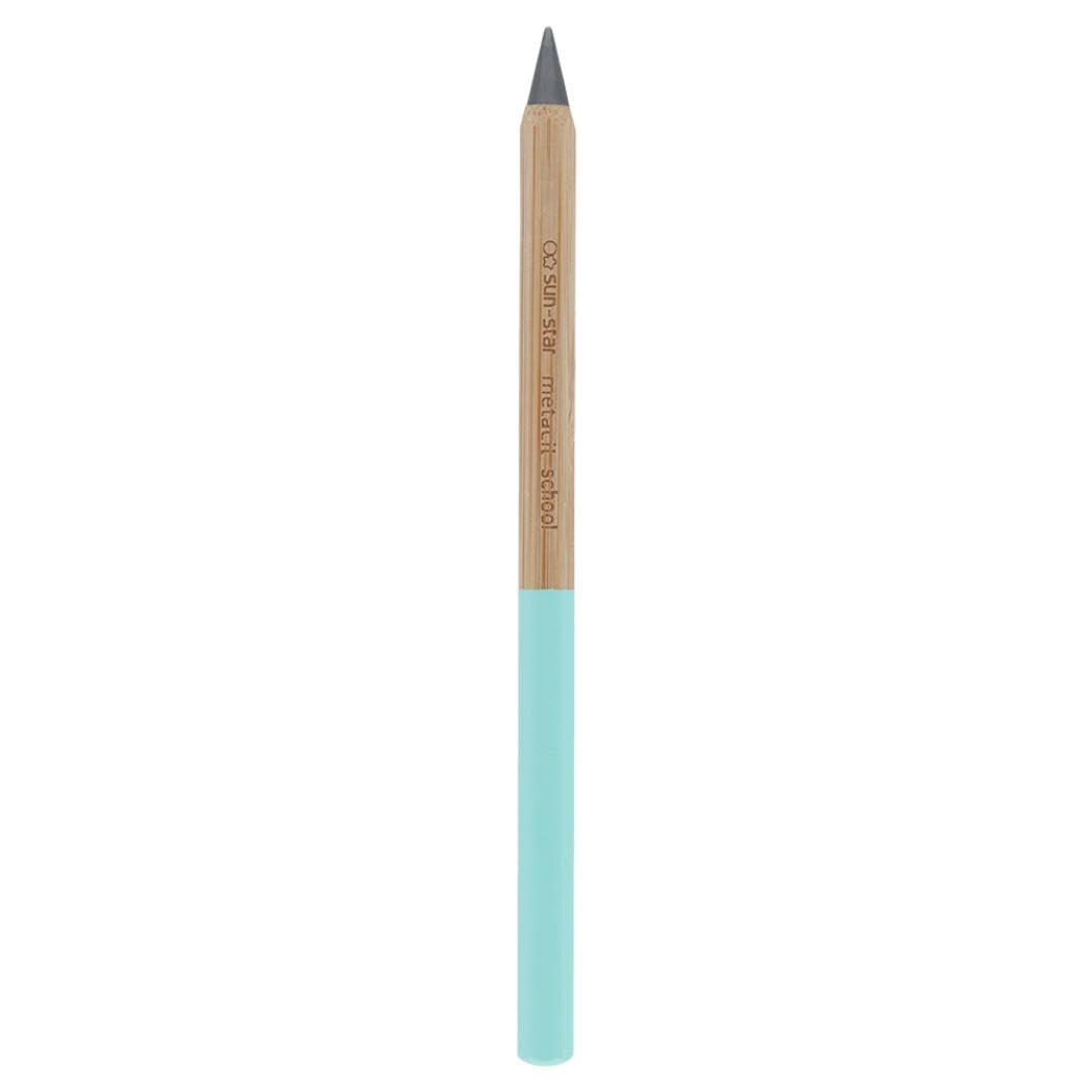 SUN-STAR metacil Bamboo Barrel Everlasting Metal Pencil, Inkless & Infinity, F Black Lead -Light Green (Authentic Hologram for US and EU Only)