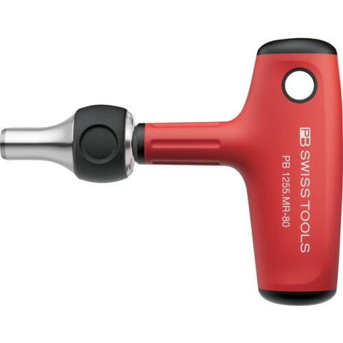PB SWISS TOOLS 1255.MR-80 T-Type Cross Handle Ratchet Screwdriver for C6/E6 Series 1/4HEX Bits