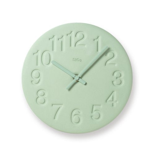 Lemnos LC11-08 GN Wall Clock Analog Diatomaceous Earth Clock Green Diatomaceous Earth