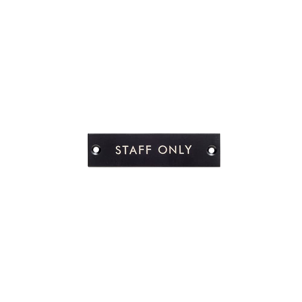 Posh Living 63957 STAFF Only Sign Plate, Black, W 3.1 x D 0.08 x H 0.8 inches (8 x 0.2 x 2 cm)