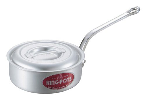 King Anodized Aluminum Shallow Type Single Handle Pot with Scale 5.9 inches (15 cm)