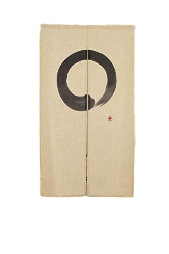 Narumi Japanese Enso Noren Doorway CurtainTapestry Hemp Blend Twill Fabric 33.5"x59.1" from Japan