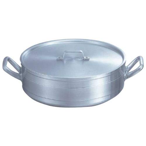 Honma Seisakusho 44024 Double-Handled Pot, Silver, Size: 9.4 inches (24 cm), Extra Thick Bottom Aluminum Pot, Long Lasting Type, Aluminum, Outer Ring Pot, 9.4 inches (24 cm)