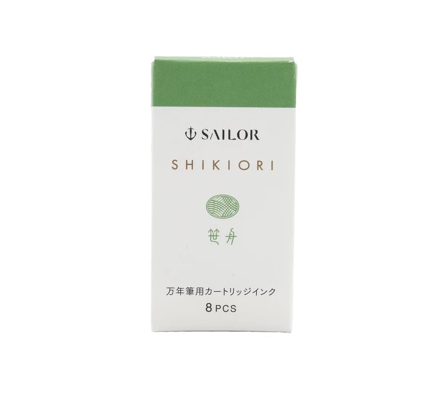 Sailor Shikiori Fountain Pen Ink Cartridges, Kusa-asobi Series, Sasabune (Bamboo Leaf Boat) Summer, Set of 24, 13-0400-234 (Pack of 8 Pcs x 3)