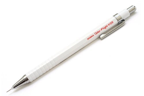 Zebra Color Flight, 0.3mm Lead Mechanical Pencil, White Body (MAS53-W)