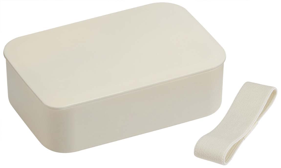 Skater NLP5-A 1-Tier Bento Box, 16.9 fl oz (500 ml), Includes Tang and Belt, Smoke, Beige, Made in Japan
