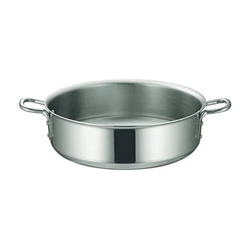 Honma Seisakusho 14524 Two-Handled Pot, Silver, Size: 9.4 inches (24 cm), Induction Maestro, 3-Layer Steel Clad, Outer Ring Pot, 9.4 inches (24 cm), Main Unit