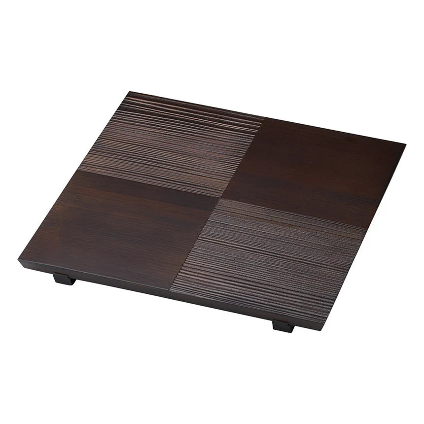 Kiso Cedar Checkered Serving Tray (Square) – Antique Finish (Item No. 32542)