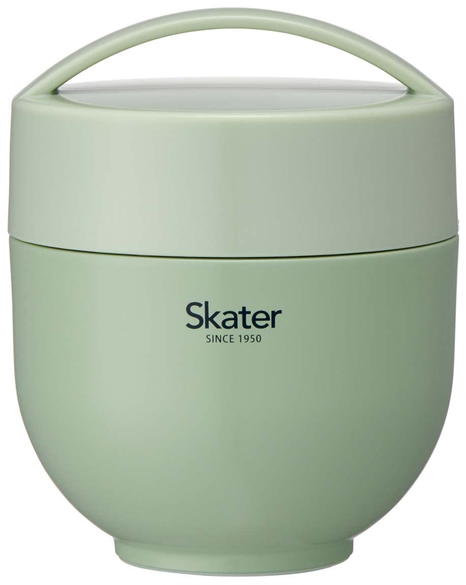 Skater LDNC6AG_593826 Thermal Lunch Box, Bowl Shape, Lunch Jar, Dull Green, Diameter 4.5 x Height 5.5 inches (115 x 140 mm), 19.3 fl oz (540 ml)