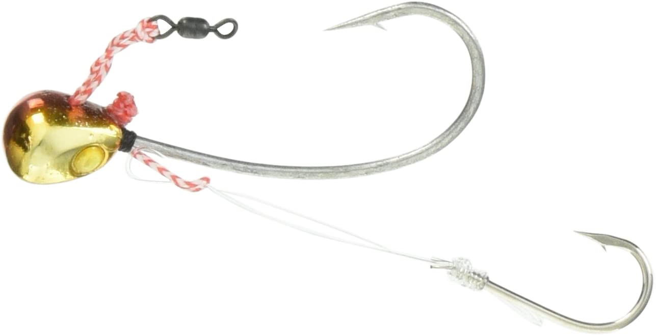JACKALL Tenya Bingtenya Sea Bream Hook: Large, No. 3, 0.4 oz (10 g), Shrimp Orange/Gold