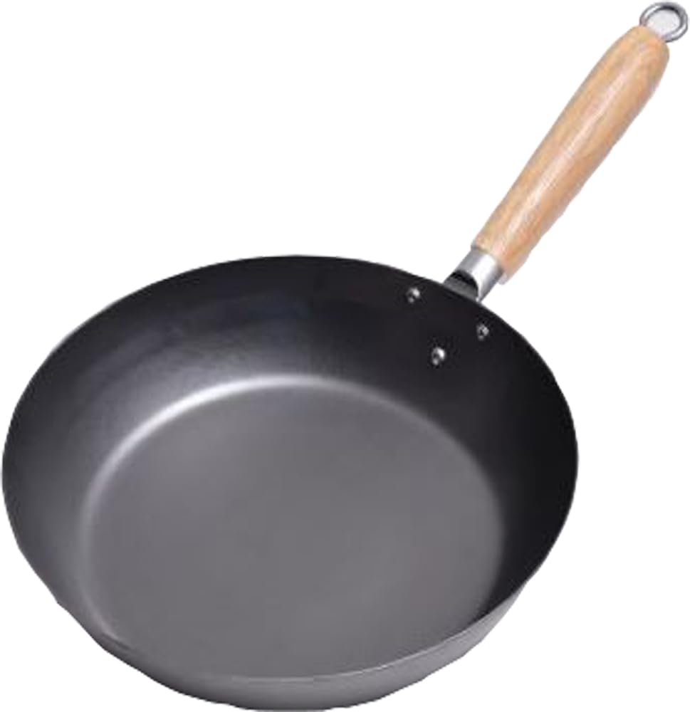 アドバンスドア Advance Door HANAKO+a Hammered Nitriding Frying Pan, 10.2 inches (26 cm), Wooden Handle (0.06 inch (1.6 mm) HAF-26