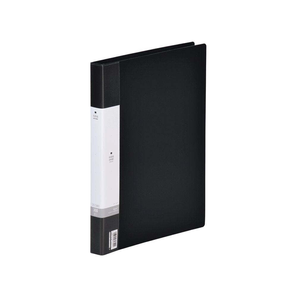 Lihit Lab G8801-24 Business Card File, Interchangeable, A4, 300 Holes, 300 Pieces, Black