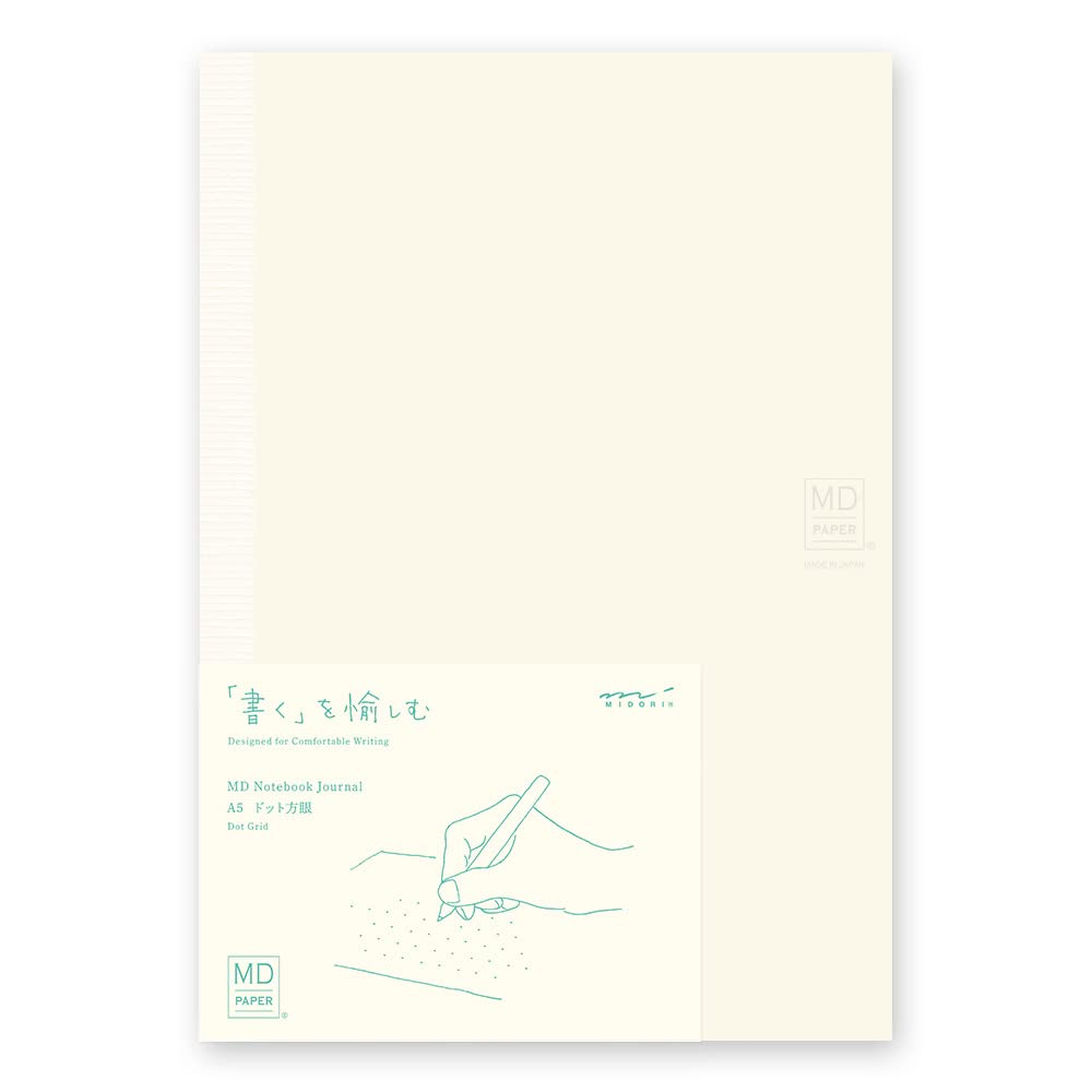DESIGNPHIL 15310006 Midori Notebook, MD Notebook, Journal, A5, Dot Square A