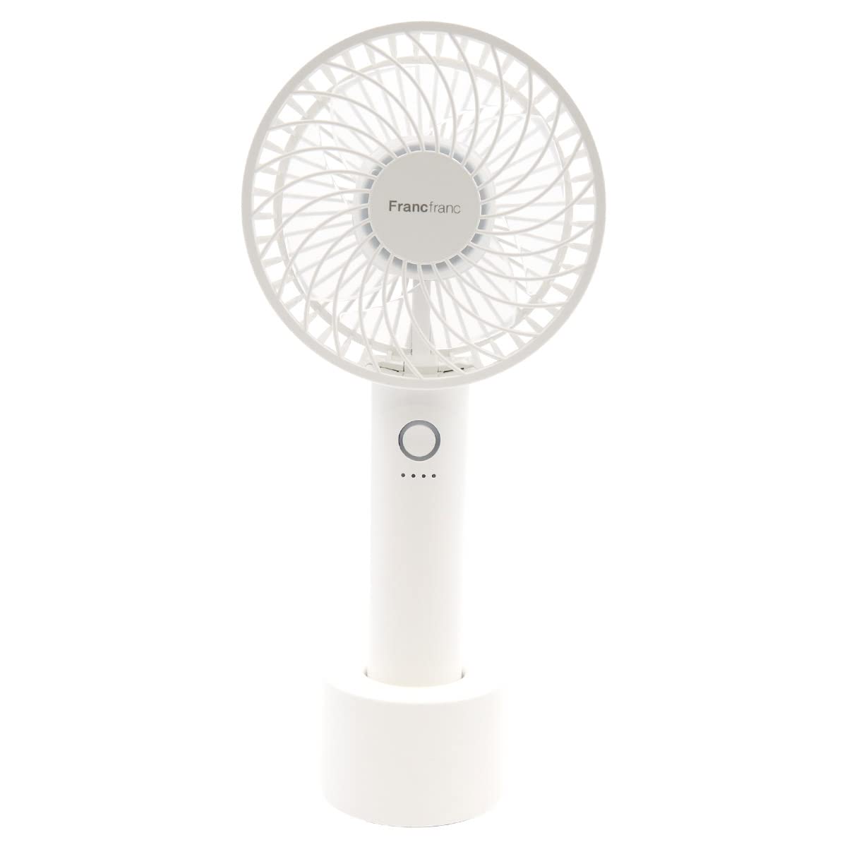 Francfranc Franfranc France Handy, Handheld, USB Charging Stand, Lightweight, Rechargeable, Portable Fan 2023 (White)