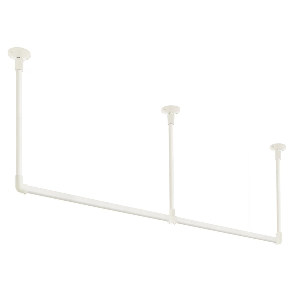 TOSO H-1 Hanging Bar with Ceiling C Type Set, White, W 70.1 x H 9.8 inches (1780 x 250 mm)